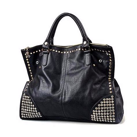 designer black women shoulder handbag bag messenger satchel rivet leather ebay