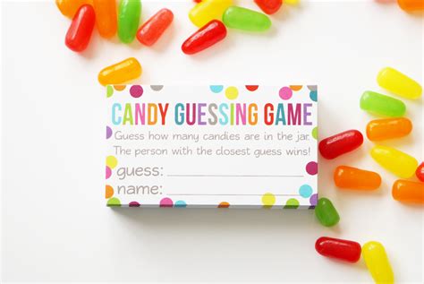 candy guessing game cards wedding advice cards