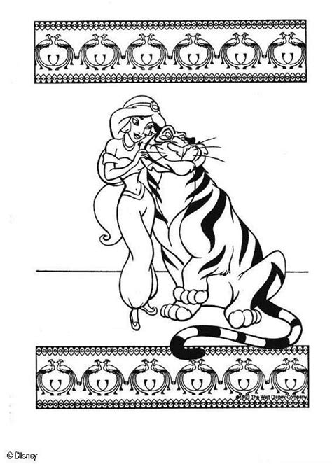 princess jasmine   pet tiger coloring pages hellokidscom