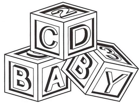 simple abc blocks coloring page coloring pages abc blocks baby drawing