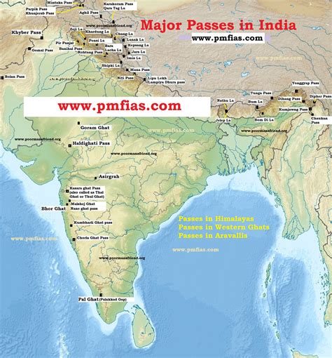 major passes  india western ghats ias india map geography images