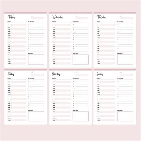 printable adhd daily planner template printable templates
