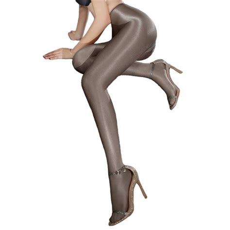 women sexy shiny pantyhose shining glossy oil dance tights with cotton