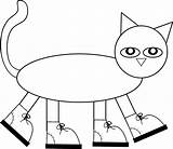 Pete Cat Coloring Pattern Clipart Cut Color Shoes Printables Book Eyes Children Preschool Cats Pages Clip Craft Silhouette Activities Cool sketch template