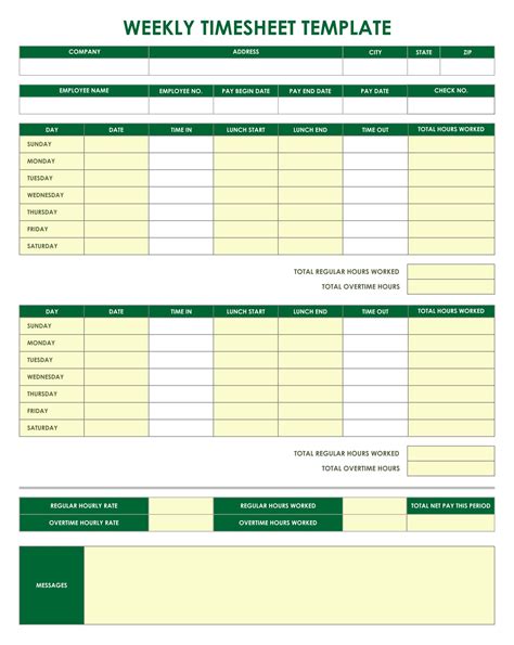 printable time sheets templates printable