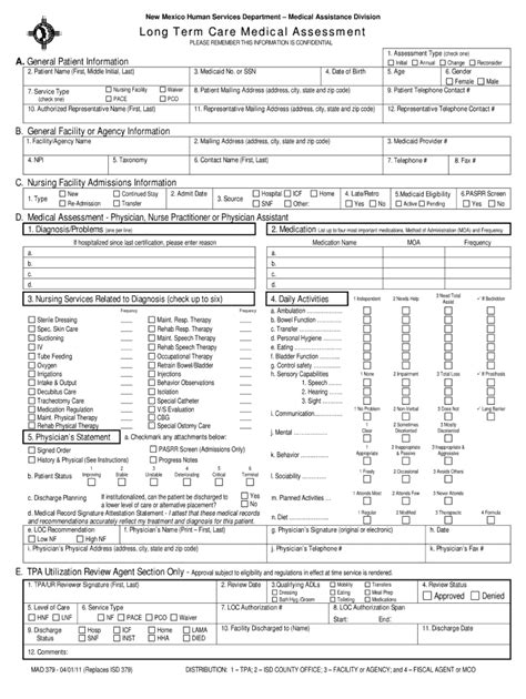 Fillable Online Medical Assessment Form Fax Email Print Pdffiller