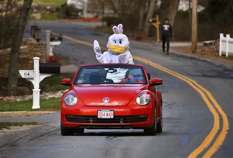The Easter Bunny Takes A Spin Through Milford Streets The Boston Globe