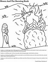 Bush Burning Moses Coloring Pages Exodus Church Sunday School Children Printable Kids Collection Clip Library Clipart Popular Churchhousecollection House sketch template