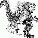 Coloring Godzilla Pages Printable Pdf sketch template
