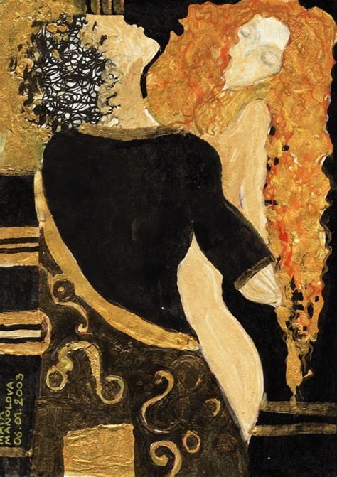 Meeting Gustav Klimt Painting By Maya Manolova