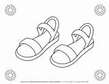 Sandals Coloring Summer Pages Planerium sketch template