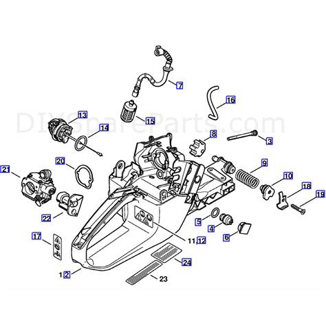 stihl ms  chainsaw ms  parts diagram tank housing