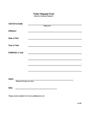 visitors request form fill  sign printable template