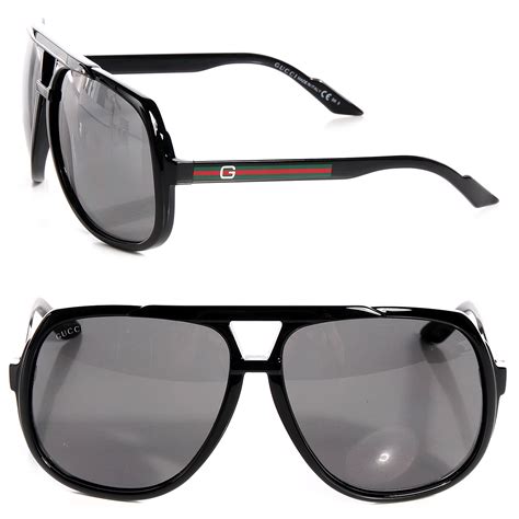 gucci aviator sunglasses 1622 s black 78712 fashionphile