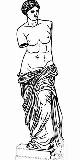 Venus Milo Statue Para Greek Colorear Coloring Aphrodite Colouring Vector Van Graphic sketch template