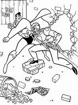 Coloring Fight Superman Pages Fighting Drawing Kids Coloringkidz Drawings Hulk Spiderman Cartoon 13kb Visit sketch template