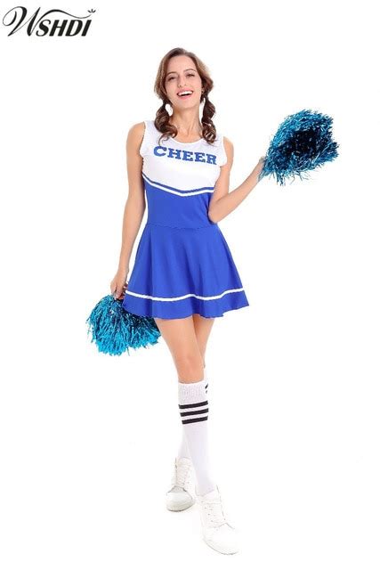 Hot Sale Blue Sexy High School Cheerleader Costume Cheer Girls Uniform