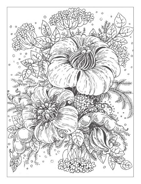 beautiful flowers detailed floral designs coloring book preview