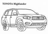 Coloring Toyota Pages Cars sketch template