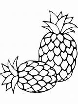 Coloring Pages Pineapple Fruits Printable Color Kids Print Recommended sketch template