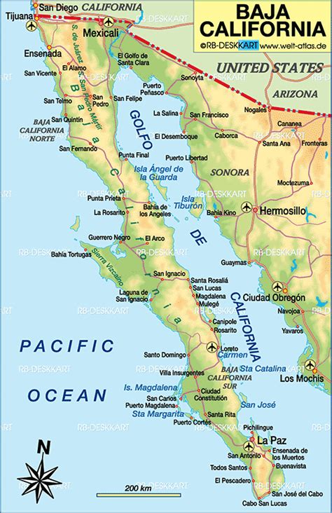 map  baja california mexico topographic map  usa  states