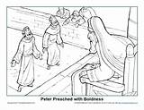 Peter Coloring John Boldness Preached Pages Jail Bible Kids Sunday School Activities Sanhedrin Jesus Before Color Apostle Crafts Story Acts sketch template