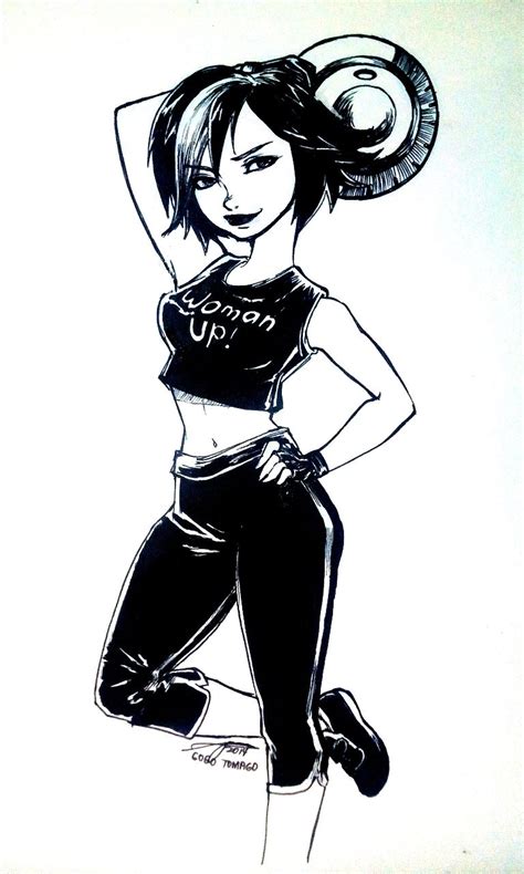 my ink drawing of big hero 6 s gogo tomago she s
