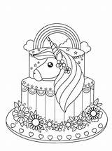 Kleurplaat Taart Unicorn Gateau Licorne Unicornio Eenhoorn Kleurplaten Regenboog Colorear Tekeningen Eenhoorns Handdrawn Doodle Unicornios Volwassenen Geburtstagstorten Janvier Unicorns Gâteau sketch template