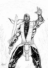 Zero Mortal Kombat Scorpion Ausmalbilder Baraka sketch template