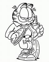 Coloring Garfield Insertion sketch template