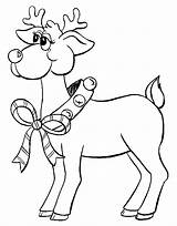 Coloring Reindeer Christmas Pages Popular sketch template