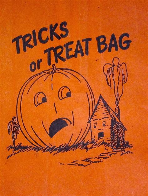 Vintage Halloween Trick Or Treat Bag Halloween Bags