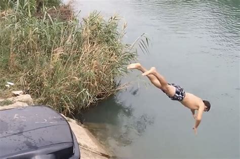 man dives into river and smashes windscreen by accident daily star