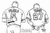 Coloring Baseball Mlb Pages Printable Cubs Chicago Players Angels Trout Drawing Los Angeles Line Dodgers Jersey Uniform Adult Bulls Derek sketch template