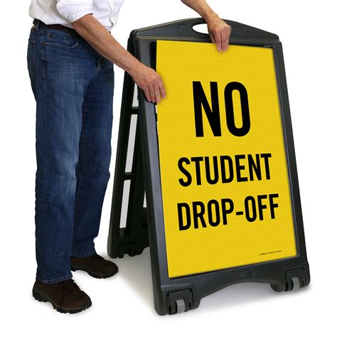 student drop  sidewalk sign