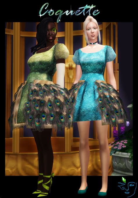 coquette zeussim sims  cc creator dress coquette couture dresses