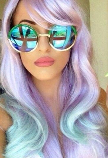pastel purple lavender blue ombre dyed hair color inspiration