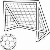 Soccer Coloring Ball Goal Drawing Football Draw Pages Drawings Print Easy Clipart Balls Kids Sports Field Step Colouring Printable Cliparts sketch template