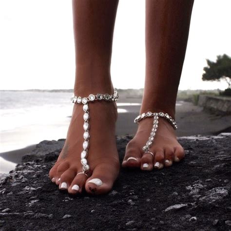 anklet barefoot beach feet foot nail polish paradise rock sand summer trees white