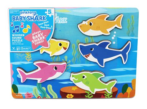 pinkfong baby shark chunky wood sound puzzle plays baby shark song walmartcom walmartcom