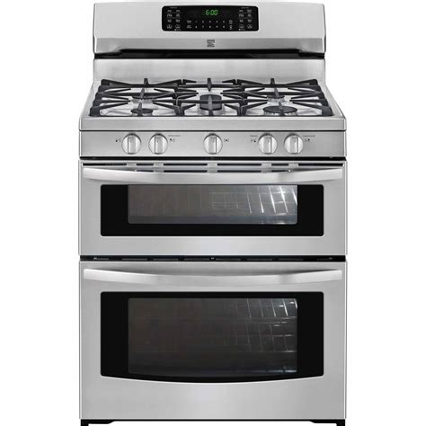kenmore   cu ft double oven gas range stainless steel