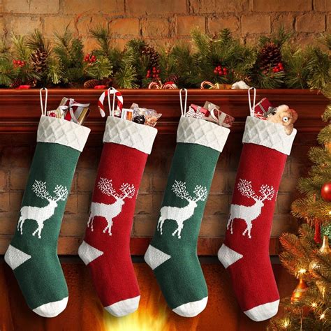 dremisland knitted christmas stockings 4 pack 20 inch large xmas