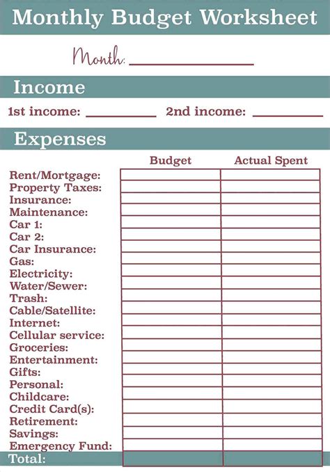 family monthly expense calculator worksheet sample templates sample
