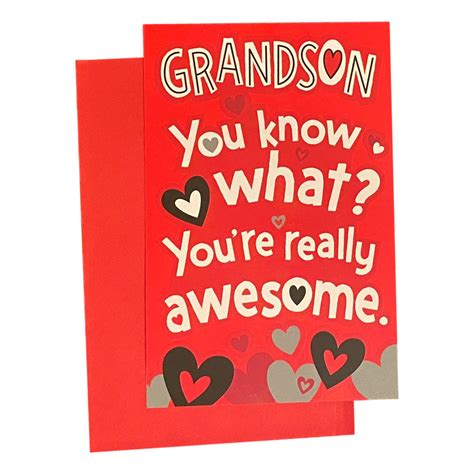 Valentines Day Greeting Card For Young Grandson Grandson You Know