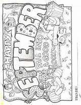 September Coloring Sheet Happy Preview sketch template
