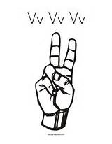 Vv Coloring Uu Ss Sign Language Letter Noodle Print Twistynoodle sketch template