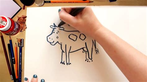 Como Dibujar Una Vaca Dibujos Para Niños Youtube
