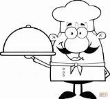 Cocinero Cuoco Piatto Platter Bakers Llevando Plato Depositphotos Pasticcere Ispirazione Emoji Supercoloring sketch template