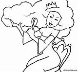 Hair Coloring Brushing Princess Her Colorear Coloringcrew Book sketch template