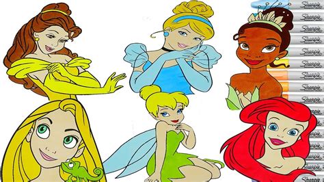 Disney Princess Coloring Book Compilation Cinderella Tiana